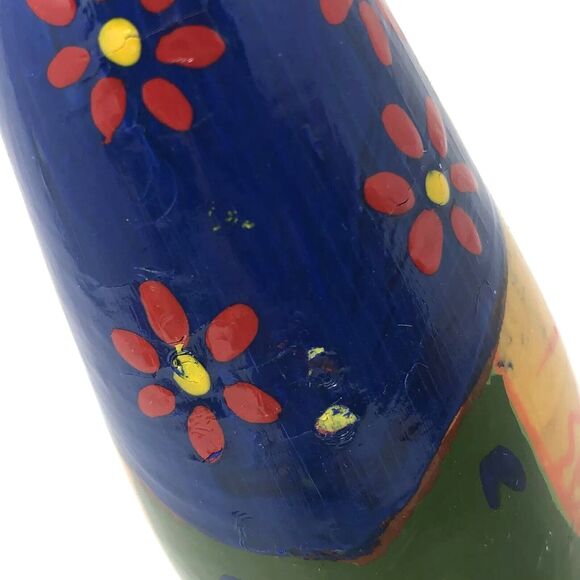 Matryoshka Russian Chime Doll Vintage Hand Painted Roly Poly Folk Art Set of 2 - Picture 11 of 15